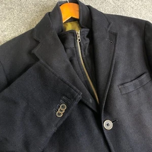 Kroon Ritchie Hybrid Blazer Jacket Mens 40R Blue Full Zip Wool Long Sleeve - Picture 1 of 21