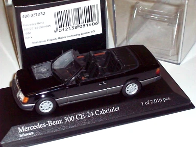 Minichamps 1/43 MERCEDES-BENZ 300 CE 24 Cabriolet 1990 400037030 Black 1 of 2016 - Immagine 1 di 4