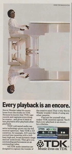 1981 TDK Tapes - Stevie Wonder Playing Piano - Playback Encore - Print Ad Photo - Picture 1 of 2