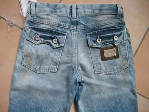 (C520) Dolce & Gabbana Girls dirty used look Jeans Hose mit Logo Aufnäher gr.128 - Picture 1 of 3