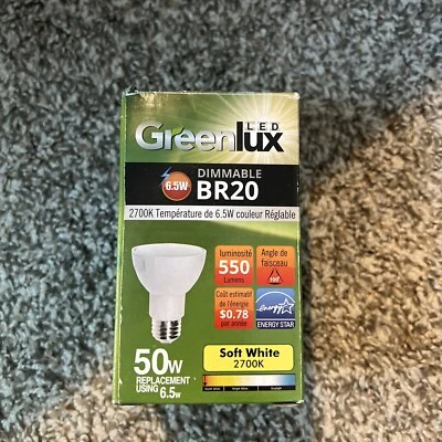 High Quality LED 6.5w Dimmable BR20 Soft White Light Bulb - 50w Equiv. - Image 1 of 4