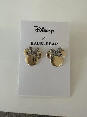 Disney X BAUBLEBAR Minnie Mouse Oro Espejo Tachuelas Pendientes Conjunto Collar ¡NUEVO! Foto 1 de 2