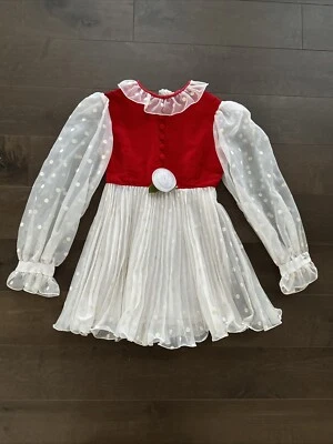 Vestido Dorissa Vintage Talla 7 Vintage Terciopelo Gasa Navidad Mod 6 8 Niñas Foto 1 de 4