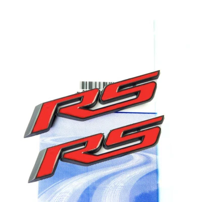 2x Pegatina Insignia Emblema RS 3D Negra OEM para Serie Camaro Nuevo Rojo Foto 1 de 4