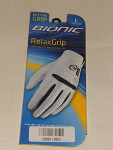 Bionic Relax Grip Golf Glove Left Hand Men's L Large Cabretta Leather Palm NWT - Picture 1 of 3