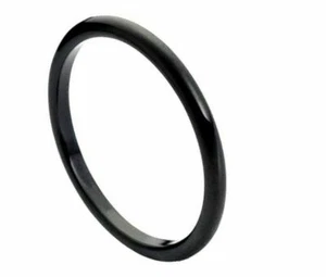 2mm Men or Ladies Tungsten carbide Black Enamel Domed wedding band ring - Picture 1 of 1