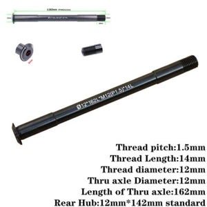 Thru Axle 12mm x 142mm Standard Thread Pitch 1.5mm For Mountain Bike Road Bike - Picture 1 of 7