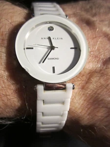 ANNE KLEIN CERAMIC WHITE WATCH DIAMOND - FITS 6" - BBA-33E - Picture 1 of 4