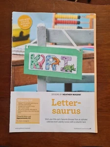 Letter-saurus Dinosaur ABC Alphabet Cross Stitch Pattern, Pattern Only - Picture 1 of 5