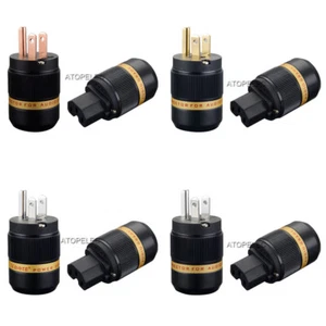 VIBORG Silver/Gold/Rhodium Plated Copper US Male/IEC Female Power Plug HiFi 501 - Picture 1 of 4