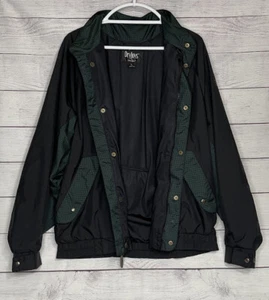 DryJoys by FootJoy Herren Größe Large Windbreaker Reißverschluss Druckknopf Jacke grün schwarz kariert - Bild 1 von 11