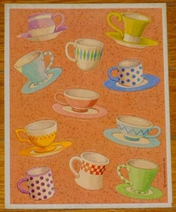 VINTAGE PUNZE SKURRILE TEETASSEN & UNTERTASSEN & KAFFEETASSEN AUFKLEBER - Bild 1 von 1