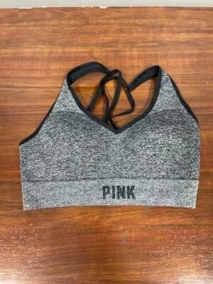 Victoria's Secret Pink Active Seamless Lightly Lined Sports Bra XS Heather Gray - Image 1 of 2