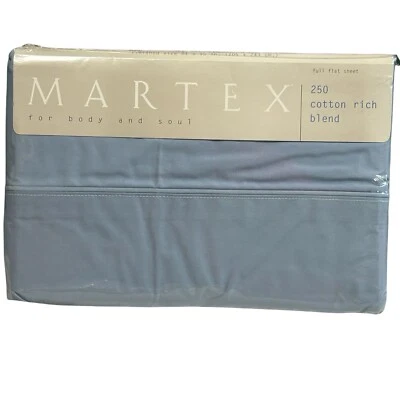 Lençol plano duplo completo Martex para colchão 54x75 pol. - Sem ferro - Azul - Imagem 1 de 4