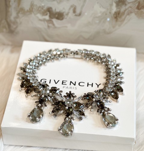 $3500 Collana Collare Givenchy Palladio Swarovski Cristallo & Perla Statement