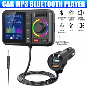 Wireless Bluetooth Car FM Transmitter Kit 2 USB Charger AUX Handsfree MP3 Player - Picture 1 of 16