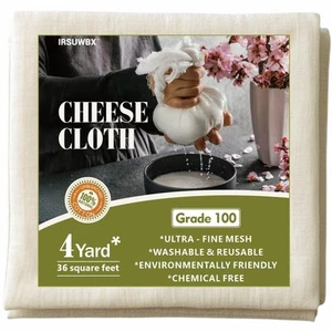 Cheese Cloths 4 Yard Cheesecloth Roll - Unbleached, Reusable Muslin Cloth for... - Picture 1 of 6