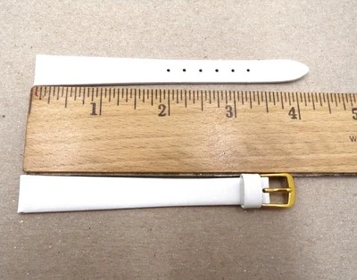 Correa de reloj de cuero de becerro genuino blanco Speidel 13mm/L de NOS 260-531 (B171) Foto 1 de 3