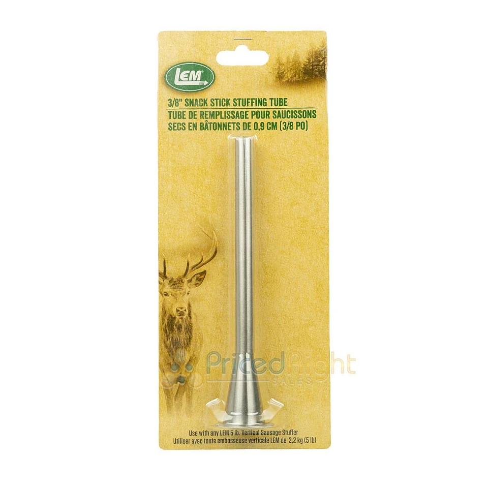 3/8" Snack Stick Stainless Steel Stuffing Tube Funnel 1-9/16" Base LEM 606A - Image 1 of 4