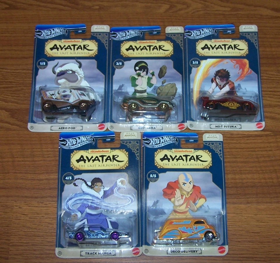 Hot Wheels Silver Series Avatar The Last Airbender - Complete Set of 5 - Image 1 of 4