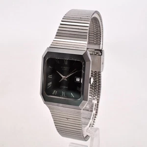 Reloj de cuarzo RADO Diastar 10501163 esfera negra caja de tungsteno funcionando - Imagen 1 de 12