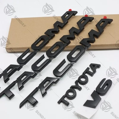 2005-2015 Emblem For Tacoma V6 Rear Liftgate Door Badge Black Replacement Letter - Image 1 of 4