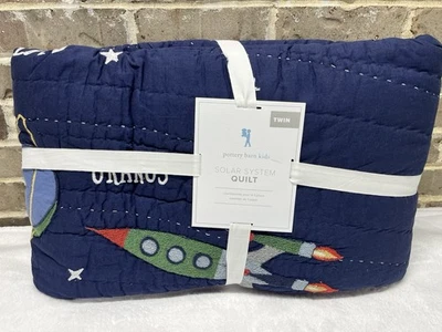 Pottery Barn Kids Solar System Glow-in-the-Dark TWIN SIZE Quilt Bedding Fun NWT - Image 1 of 4