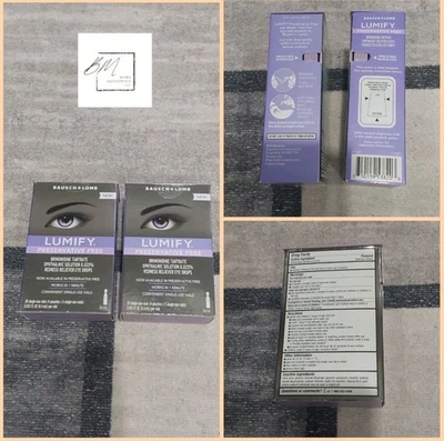 Lumify БЕЗ КОНСЕРВАНТОВ глазные капли для снятия покраснения 20 шт. каждая x 2 EXP 04/26+H - Изображение 1 из 4