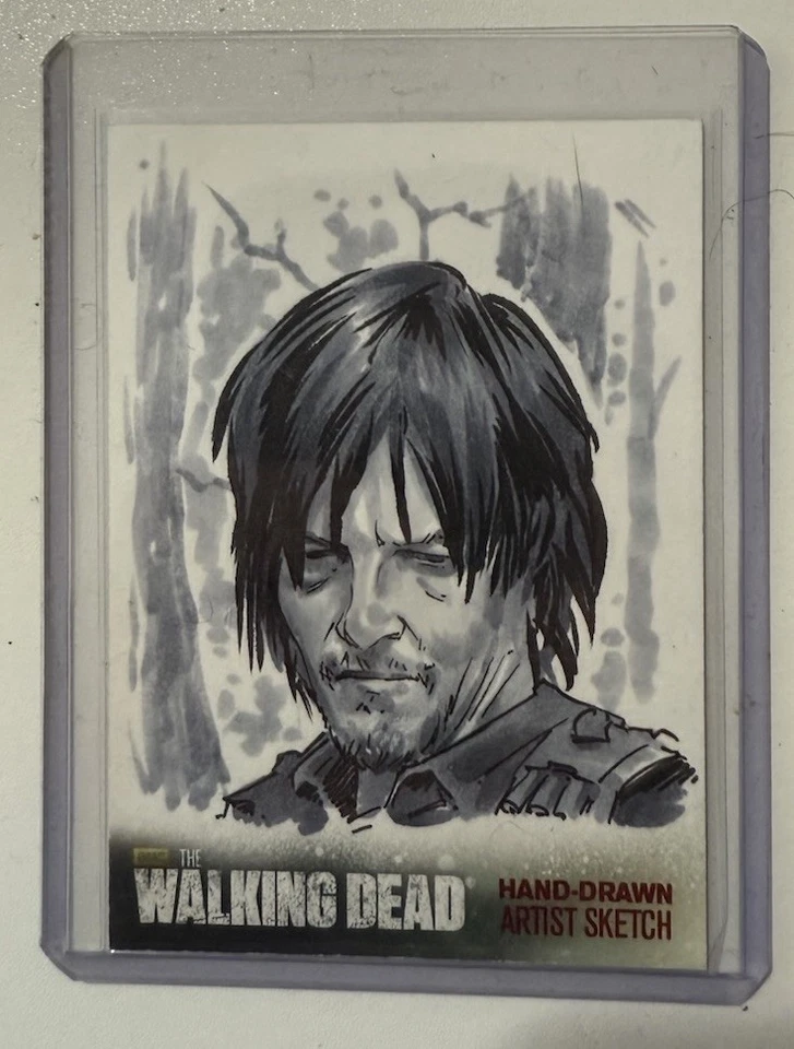 The Walking Dead Sketch Card 1/1 Daryl Dixon season 4 2015 - Image 1 of 1