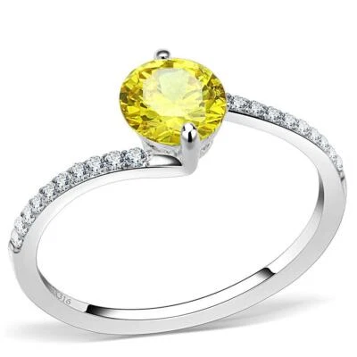 Anillo midi solitario pila topacio amarillo circonita cúbica Foto 1 de 4