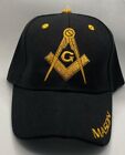 Masonic Mason Embroidered Black Baseball Hat Cap w/Adj Strap. FREE SHIPPING!!