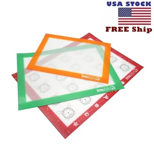 Set of 3 Silicone Fibreglass Mat Sheet Tray Pad Rolling Dough Baking US Stock - Picture 1 of 3