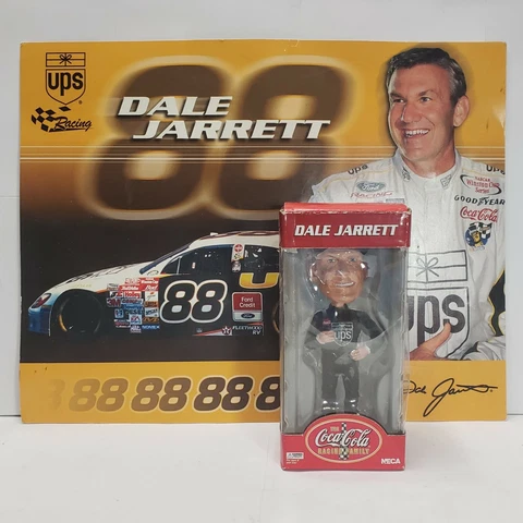Vintage Dale Jarrett Set of 2 Bundle 01 Photo Card 02 NECA Bobblehead Approx 5in Cover