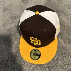 San Diego Padres New Era Authentic  59FIFTY Fitted Hat Size 8 RARE Brand New - Picture 1 of 8