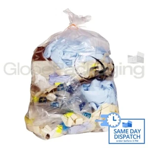 10 STRONG STANDARD DUTY CLEAR REFUSE SACKS BAGS 18x29x39" - Picture 1 of 5