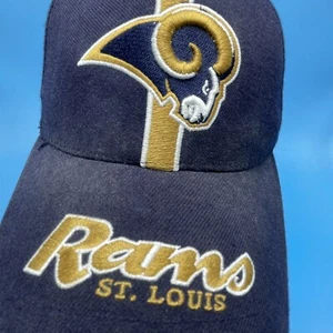 St Louis Rams Ball Cap Hat Strapback Navy Blue Wool Blend Twins Los Angeles - Picture 1 of 11