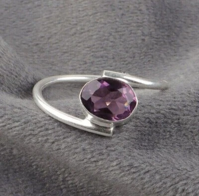 Amethyst Gemstone 925 Sterling Silver Ring Handmade Jewelry All Size For Gift - Image 1 of 3