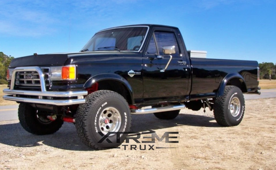 Juego completo de 4 llamaradas de guardabarros extendidas pintables negras 1987-1991 Ford F150 F250 F350 Foto 1 de 4