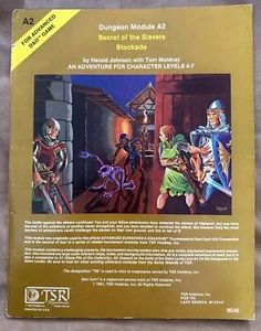 Advanced Dungeons & Dragons Module A2 Secrets of the Slavers Stockade TSR 9040 - Imagen 1 de 4