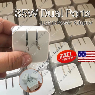 Adaptador de corriente compacto USB-C doble 35W tipo C PD bloque de carga rápida lote al por mayor Foto 1 de 4