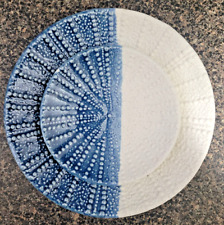 Sea Urchin Coastal Plate Set 2, Serves 6  Porcelain Sale Blue & Creamy White-8x8