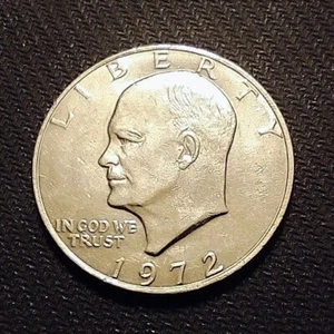 1972 Eisenhower 1$ Dollar Coin-No mint mark/die clash/Nice Silver Color - Picture 1 of 14
