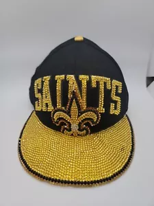 New Orleans Saints New Era 9Fifty SnapBack Mütze verstellbar schwarz gold Strass - Bild 1 von 4