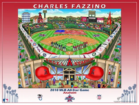 MLB All-Star Game ANAHEIM 2010 Angels Official Poster Print by Charles Fazzino Cover