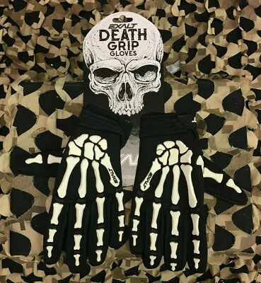 NEW EXTRA LARGE Exalt Death Grip Full Finger Paintball Gloves - White