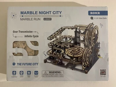 ROKR 294 Piezas Rompecabezas de Madera 3D Mármol Run Modelo Kit-Mármol Noche Ciudad EE. UU. Y1 Foto 1 de 4