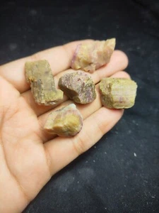 Pink Tourmaline with Yellow Green Hue, Raw Gemstone Natural Form Chunks 50-60cts - Picture 1 of 4