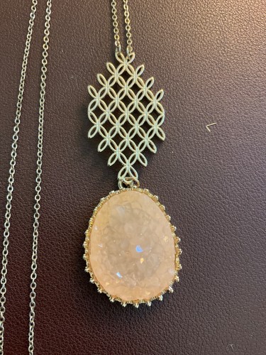 VETEMENTS "Collana Ciondolo Cristallo Corallo & Oro 15"