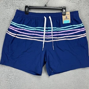Chubbies The Moon Shadows Men Swim Trunks 2XL Blue Stripe Lined Board Shorts NEW - Picture 1 of 9