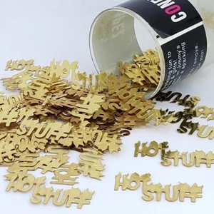 Confetti Word Hot Stuff Gold - 2 Pchs or 1/2 lbs - FREE SHIP (7716) - Picture 1 of 15